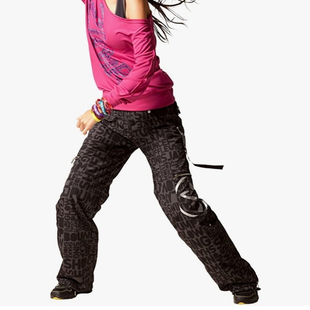 Zumba Shout Out Cargo Pants Black Grey